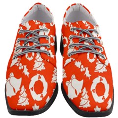 Orange Background Card Christmas  Women Heeled Oxford Shoes by artworkshop