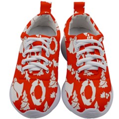 Orange Background Card Christmas  Kids Athletic Shoes by artworkshop