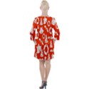 Orange Background Card Christmas  Open Neck Shift Dress View2