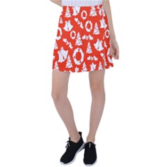 Orange Background Card Christmas  Tennis Skirt by artworkshop