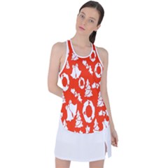 Orange Background Card Christmas  Racer Back Mesh Tank Top by artworkshop