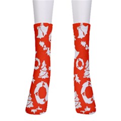 Orange Background Card Christmas  Crew Socks by artworkshop