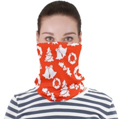 Orange Background Card Christmas  Face Seamless Bandana (adult) by artworkshop