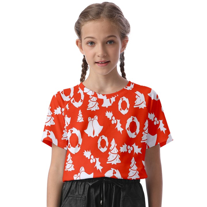 Orange Background Card Christmas  Kids  Basic Tee