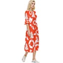 Orange Background Card Christmas  Double Cuff Midi Dress View3