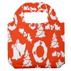 Orange Background Card Christmas  Premium Foldable Grocery Recycle Bag by artworkshop