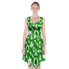 Green  Background Card Christmas  Racerback Midi Dress by artworkshop