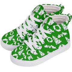 Green  Background Card Christmas  Kids  Hi-top Skate Sneakers by artworkshop