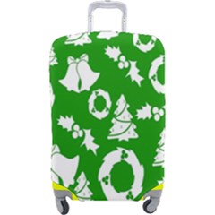 Green  Background Card Christmas  Luggage Cover (large) by artworkshop