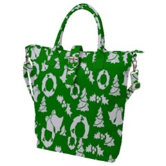 Green  Background Card Christmas  Buckle Top Tote Bag by artworkshop