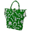 Green  Background Card Christmas  Buckle Top Tote Bag View1