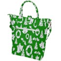 Green  Background Card Christmas  Buckle Top Tote Bag View2