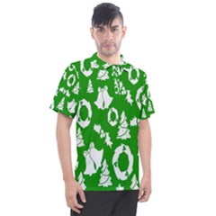 Green  Background Card Christmas  Men s Polo Tee by artworkshop