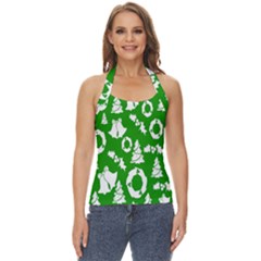 Green  Background Card Christmas  Basic Halter Top by artworkshop