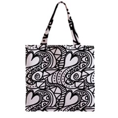 Seamless-pattern Love Karakter Zipper Grocery Tote Bag