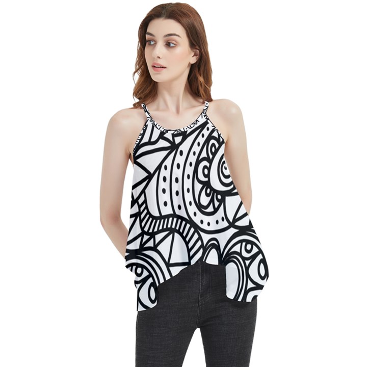 Seamless-pattern Love Karakter Flowy Camisole Tank Top