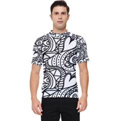 Seamless-pattern Love Karakter Men s Short Sleeve Rash Guard by nateshop