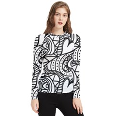 Seamless-pattern Love Karakter Women s Long Sleeve Rash Guard by nateshop