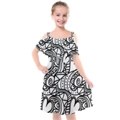 Seamless-pattern Love Karakter Kids  Cut Out Shoulders Chiffon Dress by nateshop