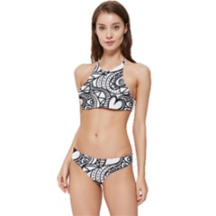 Seamless-pattern Love Karakter Banded Triangle Bikini Set by nateshop