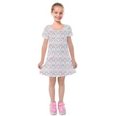 Seamless-pattern Kids  Short Sleeve Velvet Dress by nateshop