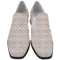 Seamless-pattern Women Slip On Heel Loafers