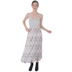 Seamless-pattern Tie Back Maxi Dress by nateshop