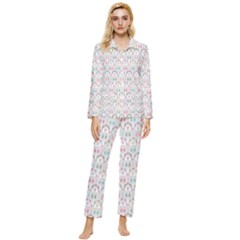 Seamless-pattern Womens  Long Sleeve Velvet Pocket Pajamas Set by nateshop