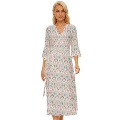 Seamless-pattern Midsummer Wrap Dress