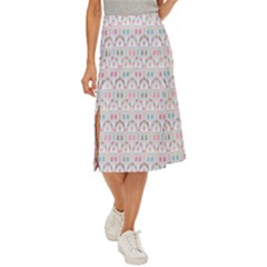 Seamless-pattern Midi Panel Skirt