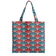 Seamless-patter-peacock Zipper Grocery Tote Bag