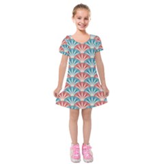 Seamless-patter-peacock Kids  Short Sleeve Velvet Dress by nateshop