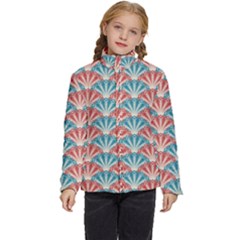 Seamless-patter-peacock Kids  Puffer Bubble Jacket Coat