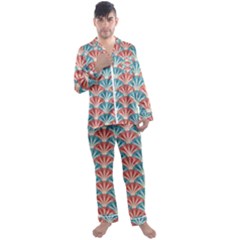 Seamless-patter-peacock Men s Long Sleeve Satin Pajamas Set by nateshop