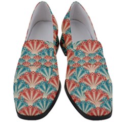 Seamless-patter-peacock Women s Chunky Heel Loafers by nateshop