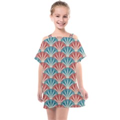 Seamless-patter-peacock Kids  One Piece Chiffon Dress by nateshop