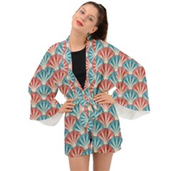 Seamless-patter-peacock Long Sleeve Kimono by nateshop