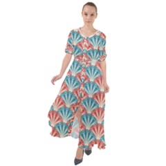 Seamless-patter-peacock Waist Tie Boho Maxi Dress by nateshop