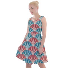 Seamless-patter-peacock Knee Length Skater Dress by nateshop