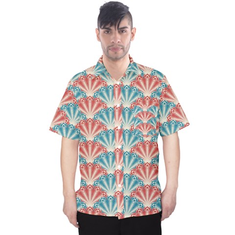 Seamless-patter-peacock Men s Hawaii Shirt by nateshop