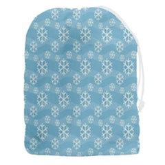 Snowflakes, White Blue Drawstring Pouch (3xl) by nateshop