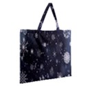 Snowflakes,white,black Zipper Large Tote Bag View2