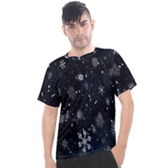 Snowflakes,white,black Men s Sport Top by nateshop