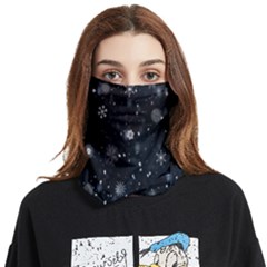 Snowflakes,white,black Face Covering Bandana (two Sides) by nateshop