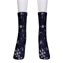 Snowflakes,white,black Crew Socks by nateshop