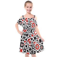 Square Kids  Cut Out Shoulders Chiffon Dress by nateshop