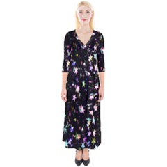 Stars Galaxi Quarter Sleeve Wrap Maxi Dress by nateshop