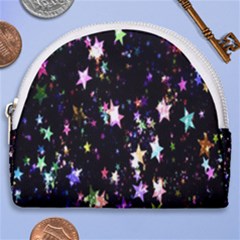 Stars Galaxi Horseshoe Style Canvas Pouch