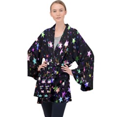 Stars Galaxi Long Sleeve Velvet Kimono  by nateshop