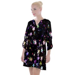 Stars Galaxi Open Neck Shift Dress by nateshop